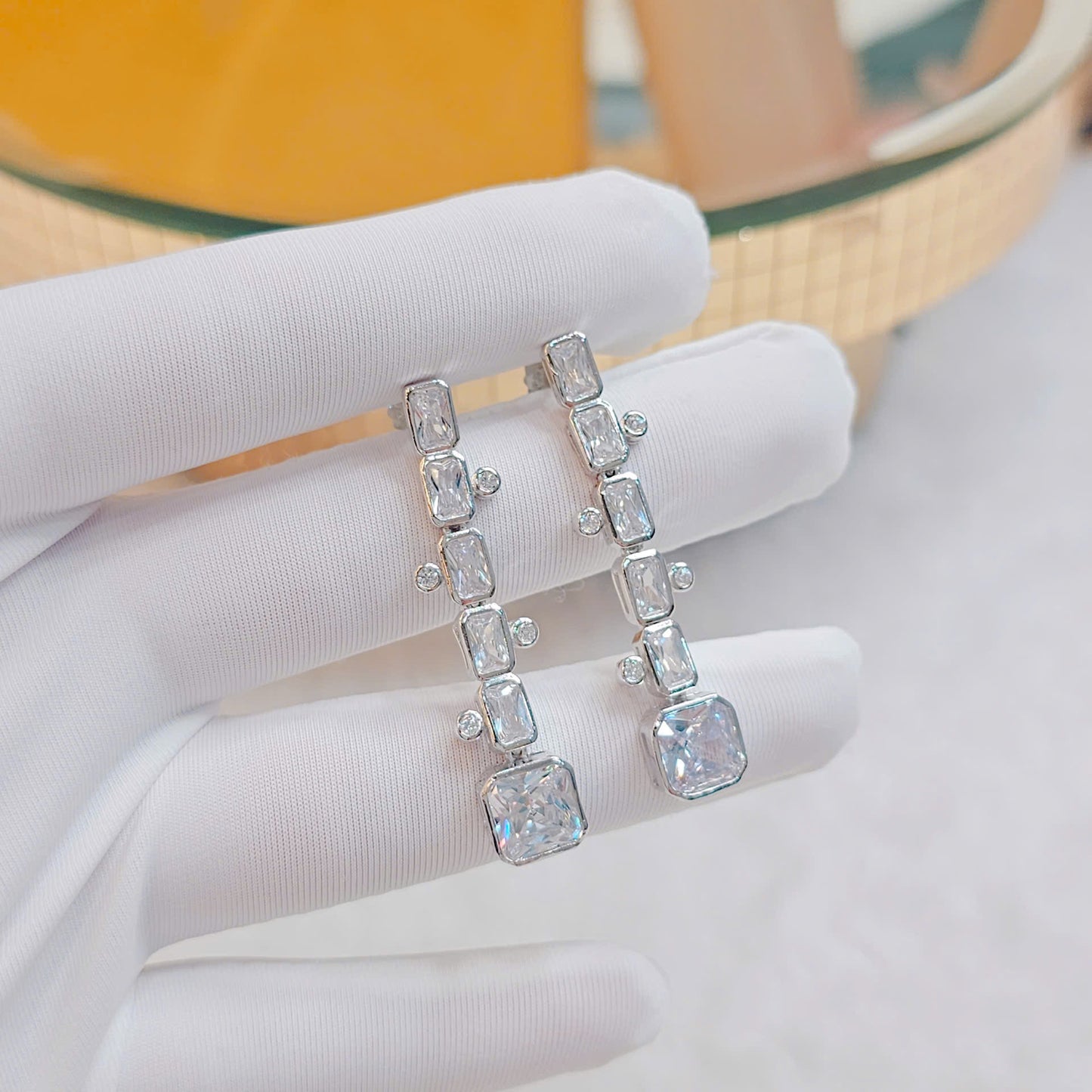 Luxury Sterling Silver Dangle Earrings