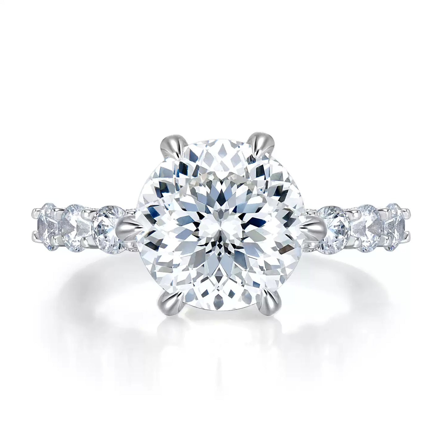 GRA Certified Moissanite Ring for Women in S925 Silver