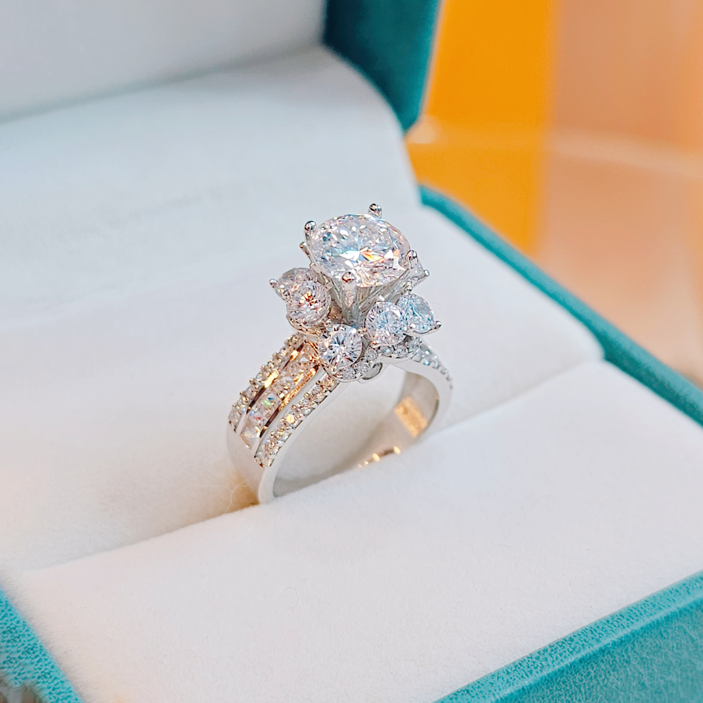 Luxury Italian Silver 2ct Sapphire Ring