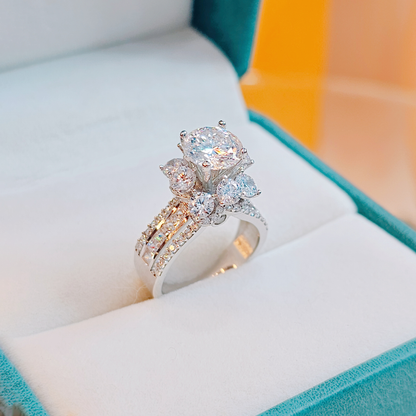 Luxury Italian Silver 2ct Sapphire Ring