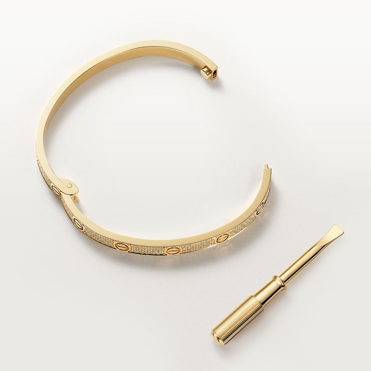 LOVE Bracelet – Classic Paved, 18K Gold Plated S925 Silver