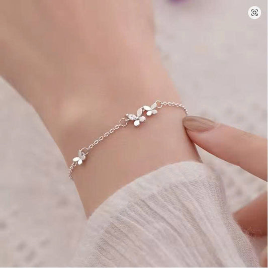 Elegant Butterfly Bracelet in S925 Silver