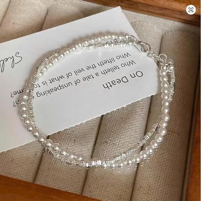 Double Layer Pearl Bracelet for Women