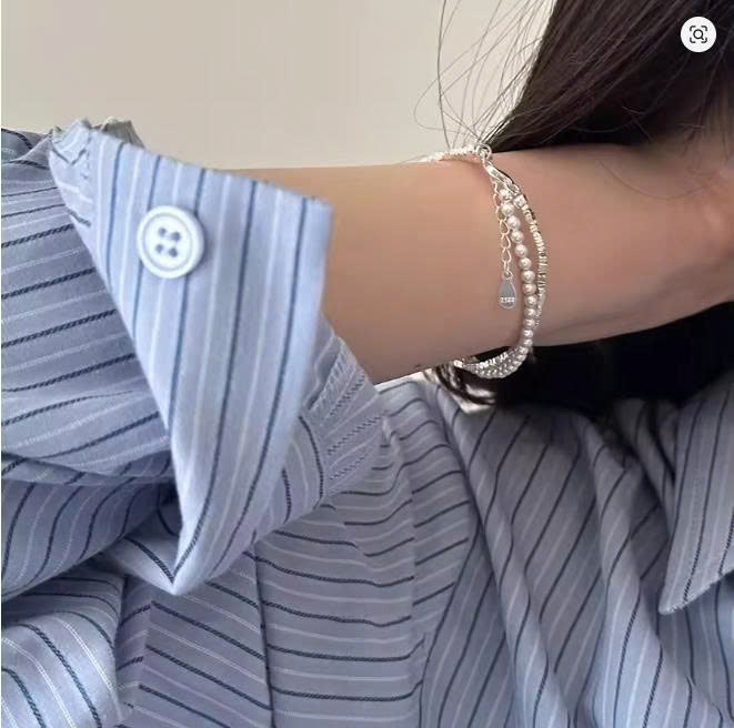 Double Layer Pearl Bracelet for Women