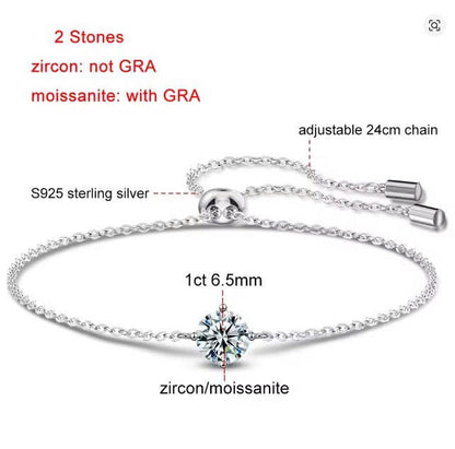 Elegant 1 Carat Moissanite Bracelet in S925 Silver