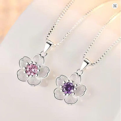 Peach Blossom Necklace in S925 Silver
