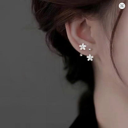 Flower Stud Earrings for Women in S925
