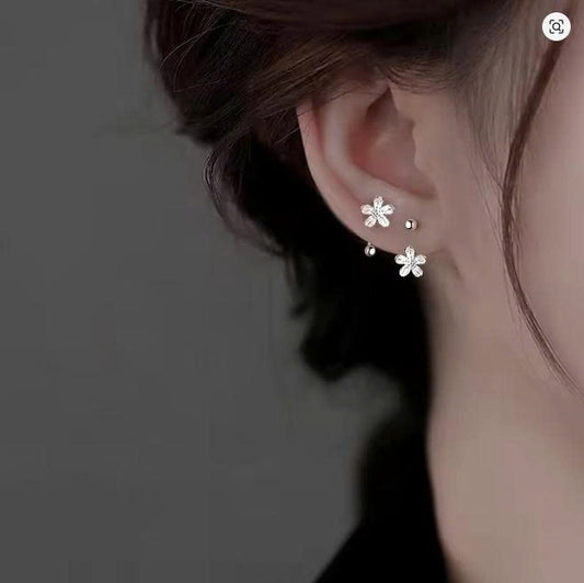 Flower Stud Earrings for Women in S925