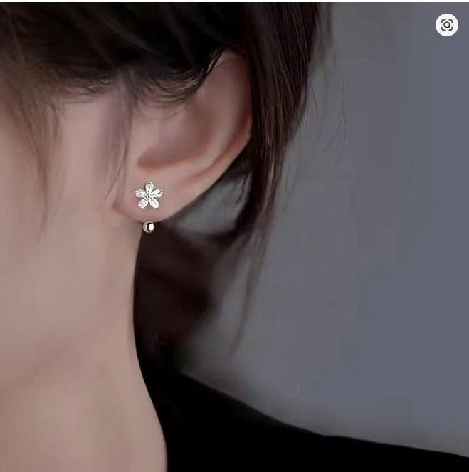 Flower Stud Earrings for Women in S925