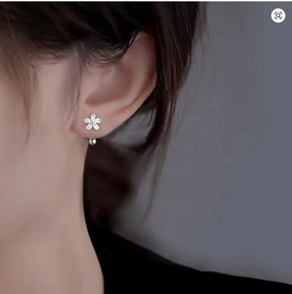 Flower Stud Earrings for Women in S925