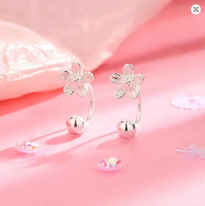 Flower Stud Earrings for Women in S925