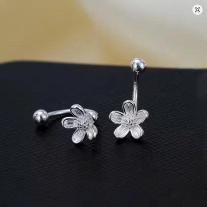 Flower Stud Earrings for Women in S925