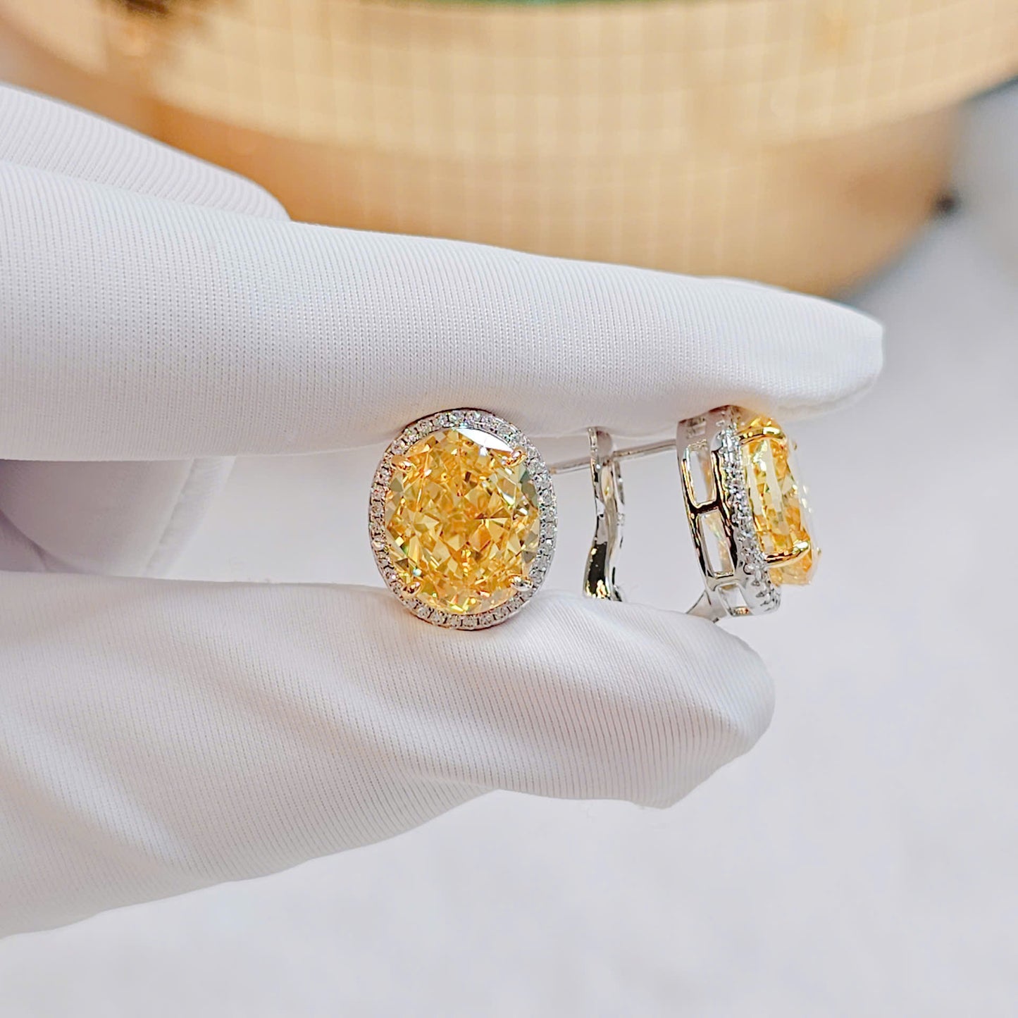 Classic Italian Silver Earrings with Oval-Cut African Gem