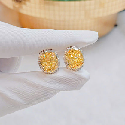 Classic Italian Silver Earrings with Oval-Cut African Gem