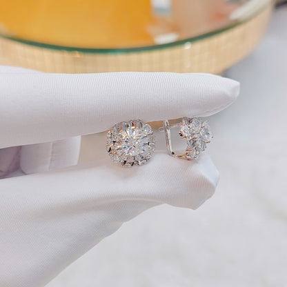 0.5ct Moissanite Coin Earrings in Italian Silver