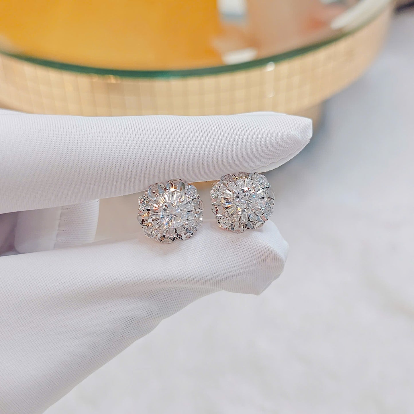 0.5ct Moissanite Coin Earrings in Italian Silver