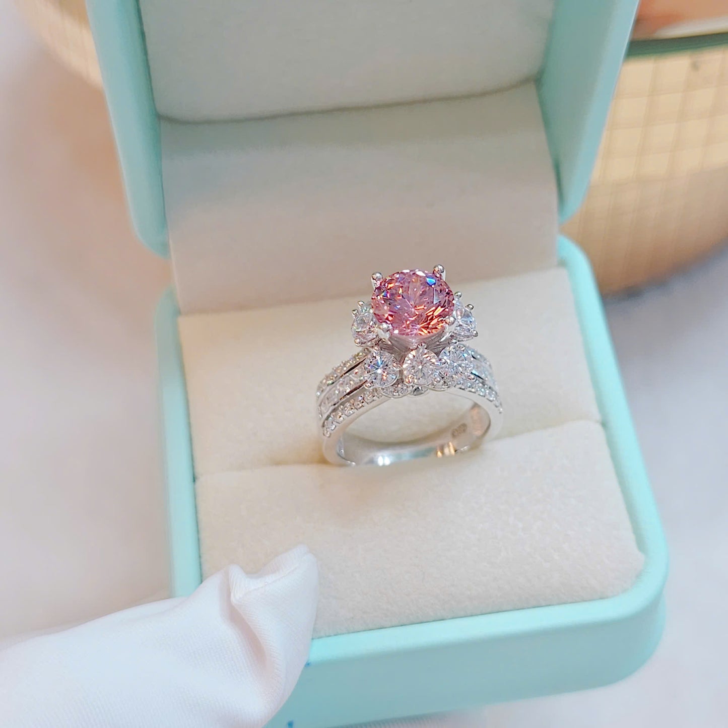 Luxury Italian Silver 2ct Sapphire Ring