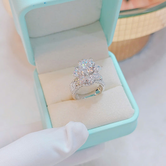 Luxury Italian Silver 3ct Moissanite Ring