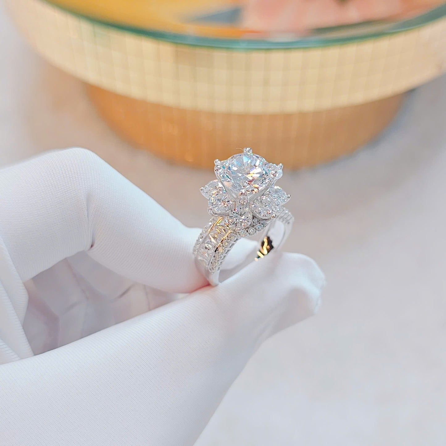 Luxury Italian Silver 3ct Moissanite Ring