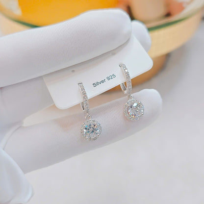 Dangling Silver Earrings with Single Main Stone