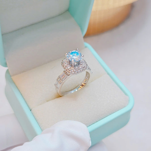 Elegant Sterling Silver Ring with 1ct Moissanite