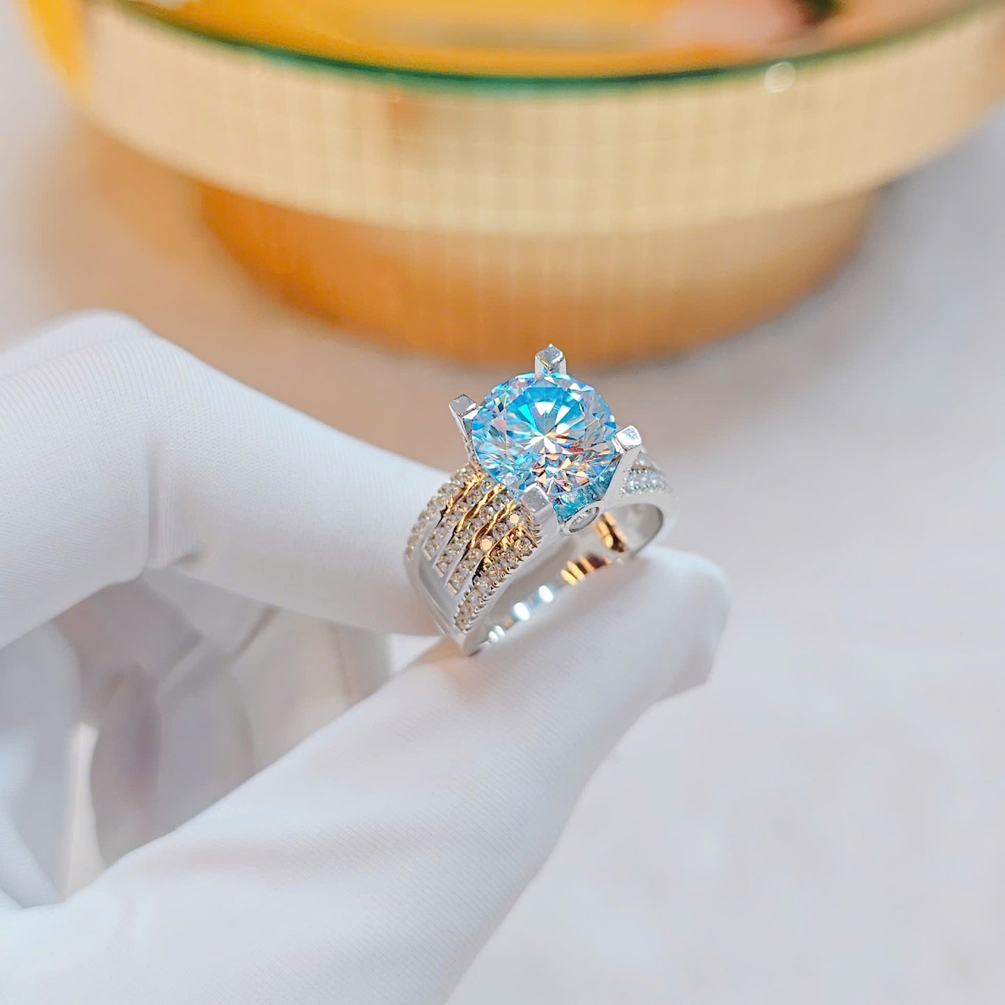 Luxury 3.5ct Moissanite Sterling Silver Ring